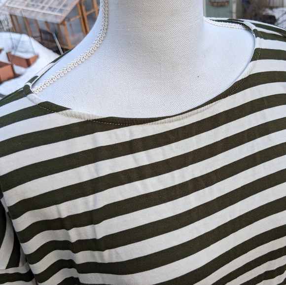 Red Lolly Green/White Striped Maxi Dress S please read measurements. - Picture 2 of 13